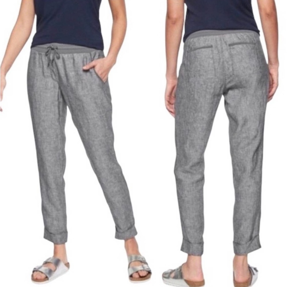 Athleta Women's Bali Linen Ankle Pants Gray Size 2